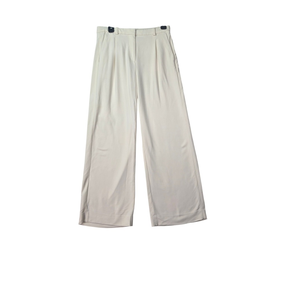 J.Crew Essential Wide Leg Pant Womens 4P White Pleated High Rise Trousers